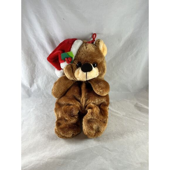Plush Bear Christmas Stocking Reversible Pouch Smithy Brand Vintage 1990s - Picture 7 of 8